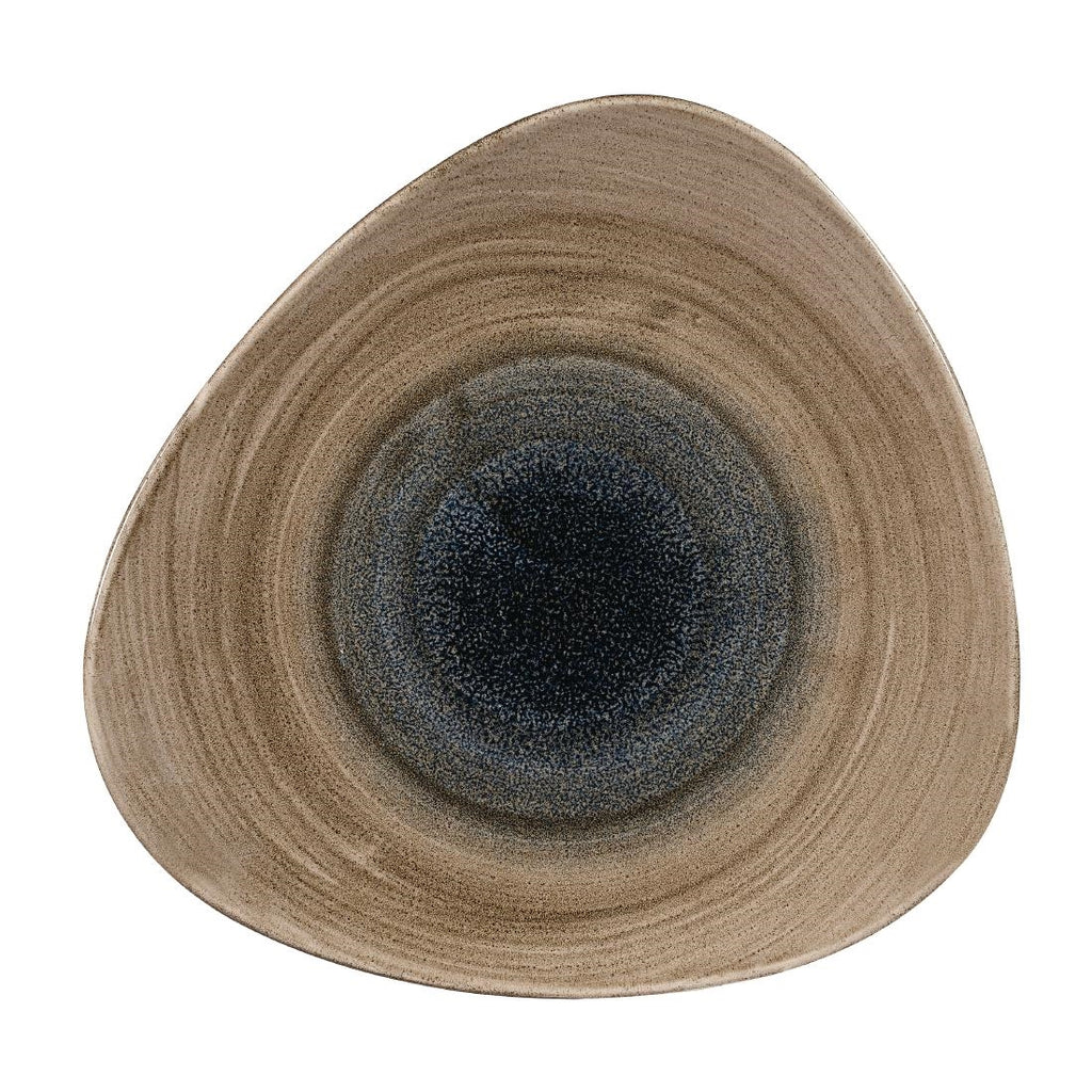 Churchill Stonecast Aqueous Triangular Plates Bayou Taupe 311mm (Pack of 6) - FA665 Plates Churchill