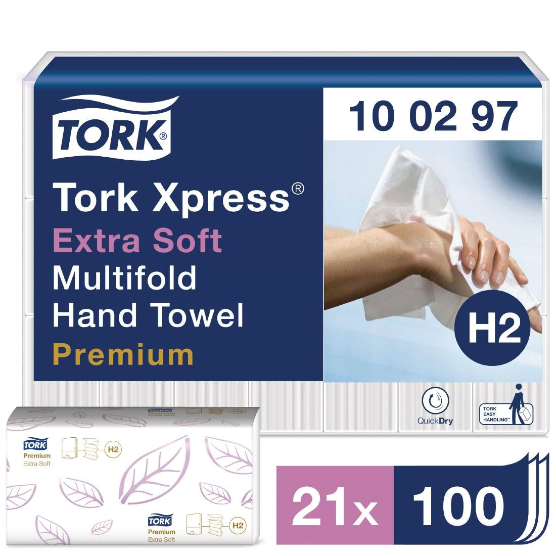 Tork Xpress Extra-Soft Multi-Fold Hand Towels 2-Ply (Pack of 2100) - FA705  Tork   