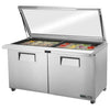 True Glass Lid Prep Counter Fridge TSSU-60-24M-B-ST-FGLID - FB013  True   