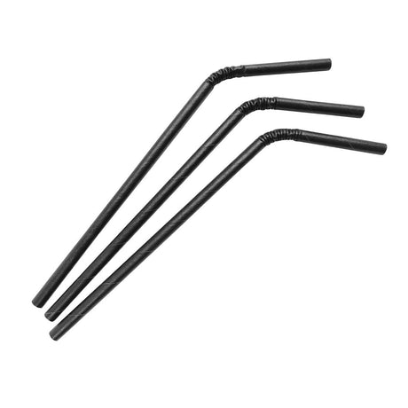 Fiesta Compostable Bendy Paper Straws Black (Pack of 250) - FB140  Fiesta   
