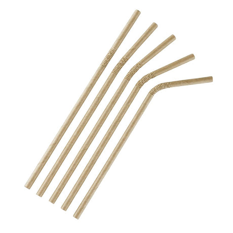 Fiesta Compostable Bendy Paper Straws Kraft (Pack of 250) - FB141  Fiesta   