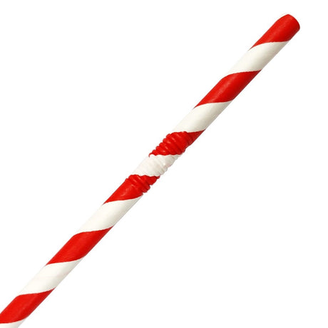 Fiesta Compostable Bendy Paper Straws Red Stripes (Pack of 250) - FB142  Fiesta   