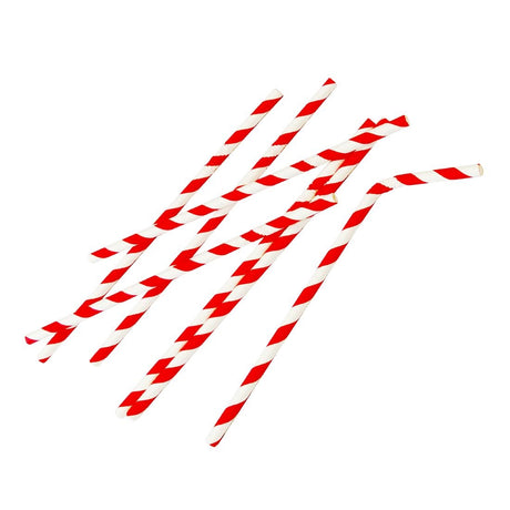 Fiesta Compostable Bendy Paper Straws Red Stripes (Pack of 250) - FB142  Fiesta   