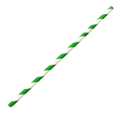 Fiesta Compostable Bendy Paper Straws Green Stripes (Pack of 250) - FB143  Fiesta   