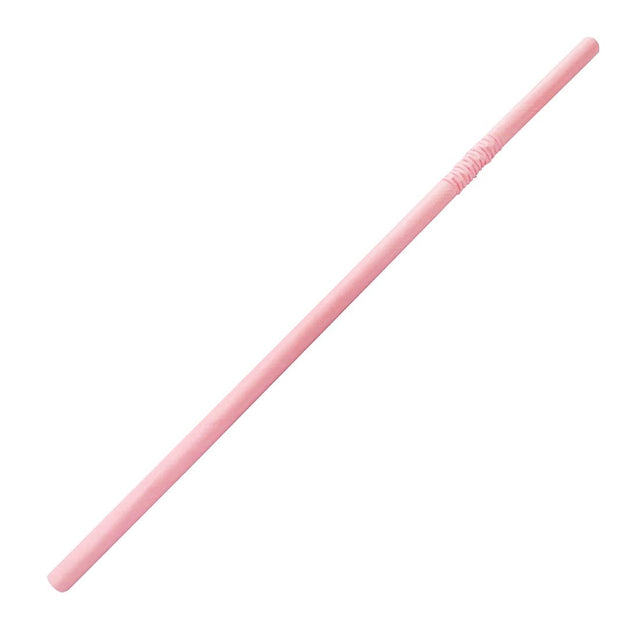 Fiesta Compostable Bendy Paper Straws Pink (Pack of 250) - FB144  Fiesta   