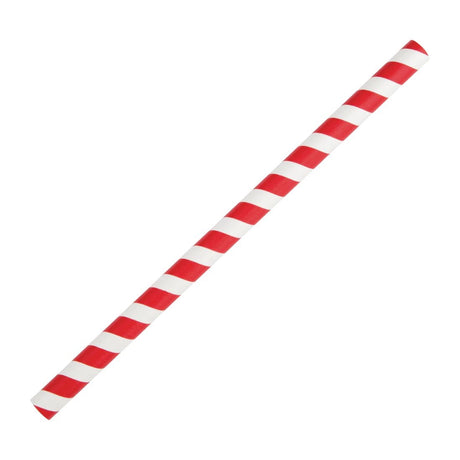 Fiesta Compostable Paper Smoothie Straws Red Stripes (Pack of 250) - FB147  Fiesta   