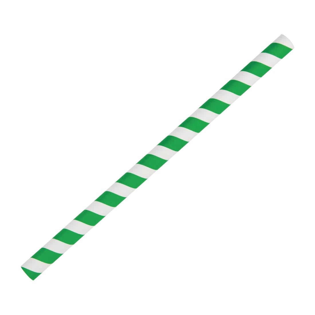 Fiesta Compostable Paper Smoothie Straws Green Stripes (Pack of 250) - FB148  Fiesta   