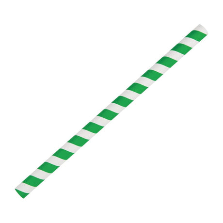 Fiesta Compostable Paper Smoothie Straws Green Stripes (Pack of 250) - FB148  Fiesta   
