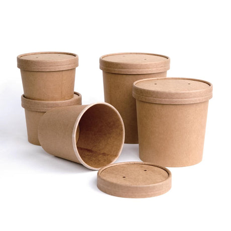 Fiesta Compostable Soup Containers 98mm 230ml / 8oz (Pack of 500) - FB160  Fiesta   