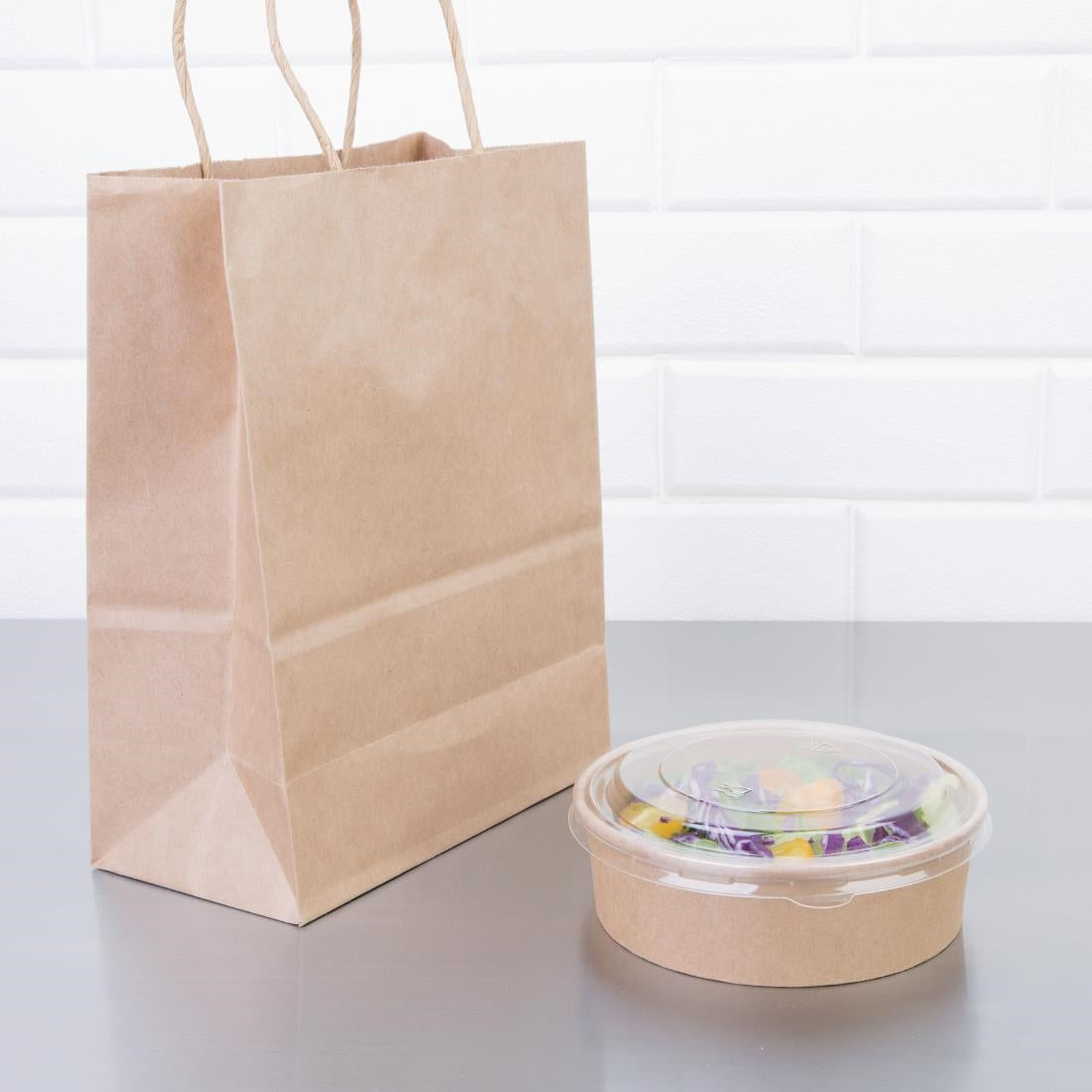 Fiesta Compostable Round Kraft Salad Bowls 500ml / 18oz (Pack of 300) - FB196  Fiesta   