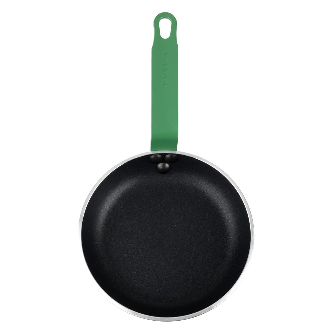 Hygiplas Aluminium Non-Stick Teflon Platinum Plus Frying Pan with Green Handle 20cm - FB470  Hygiplas   