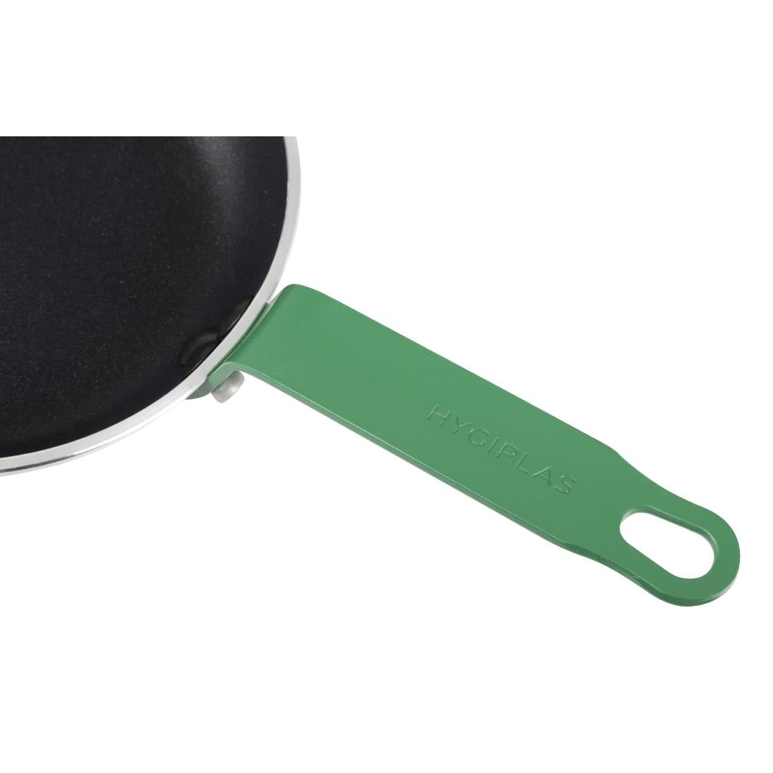 Hygiplas Aluminium Non-Stick Teflon Platinum Plus Frying Pan with Green Handle 20cm - FB470  Hygiplas   