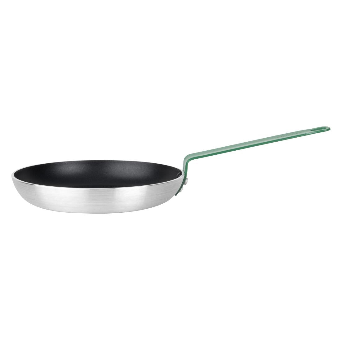 Hygiplas Aluminium Non-Stick Teflon Platinum Plus Frying Pan with Green Handle 28cm - FB472  Hygiplas   
