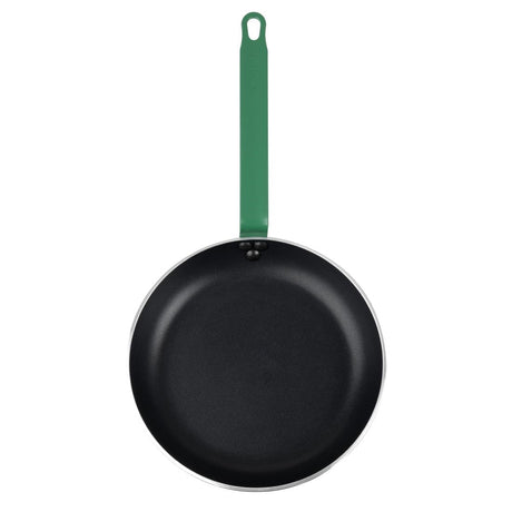 Hygiplas Aluminium Non-Stick Teflon Platinum Plus Frying Pan with Green Handle 28cm - FB472  Hygiplas   