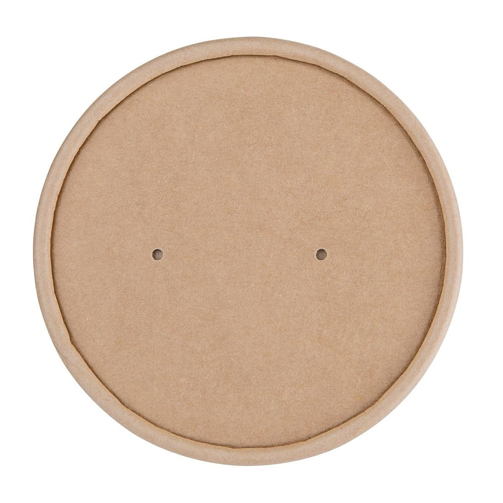 Fiesta Compostable Paper Soup Container Lids 98mm (Pack of 500) - FB556  Fiesta   