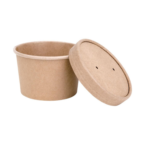 Fiesta Compostable Paper Soup Container Lids 98mm (Pack of 500) - FB556  Fiesta   