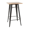 Bolero Bistro Bar Table with Wooden Top Black - FB595 Steel Tables Bolero   
