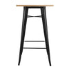 Bolero Bistro Bar Table with Wooden Top Black - FB595 Steel Tables Bolero   