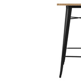 Bolero Bistro Bar Table with Wooden Top Black - FB595 Steel Tables Bolero   
