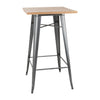 Bolero Bistro Bar Table with Wooden Top Gun Metal - FB596 Steel Tables Bolero   
