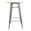 Bolero Bistro Bar Table with Wooden Top Gun Metal - FB596 Steel Tables Bolero   