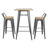 Bolero Bistro Bar Table with Wooden Top Gun Metal - FB596 Steel Tables Bolero   