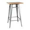 Bolero Bistro Bar Table with Wooden Top Galvanised Steel (Single) - FB599 Steel Tables Bolero   