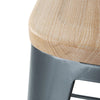 Bolero Bistro Backrest High Stools with Wooden Seat Pad Gun Metal (Pack of 4) - FB624 Metal Bar Stools Bolero   