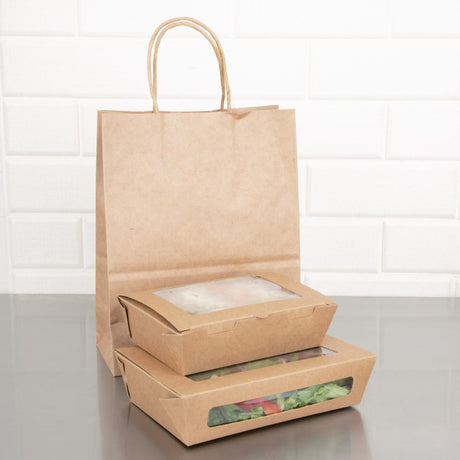 Fiesta Compostable Salad Boxes with PLA Windows 700ml (Pack of 200) - FB676  Fiesta   