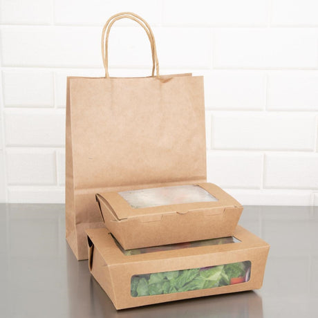 Fiesta Compostable Salad Boxes with PLA Windows 1600ml (Pack of 200) - FB678  Fiesta   