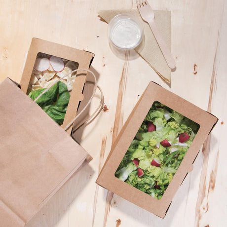 Fiesta Compostable Salad Boxes with PLA Windows 1600ml (Pack of 200) - FB678  Fiesta   