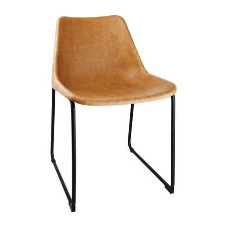 Bolero Rodeo Side Chairs Camel (Pack of 2) - FB882 Metal Dining Chairs Bolero   