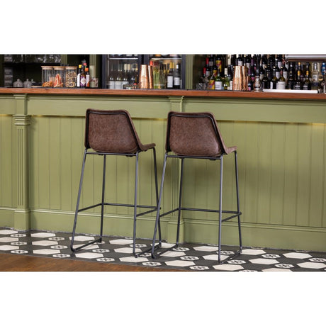 Bolero Rodeo High Stools Mocha (Single) - FB884 Metal Bar Stools Bolero   