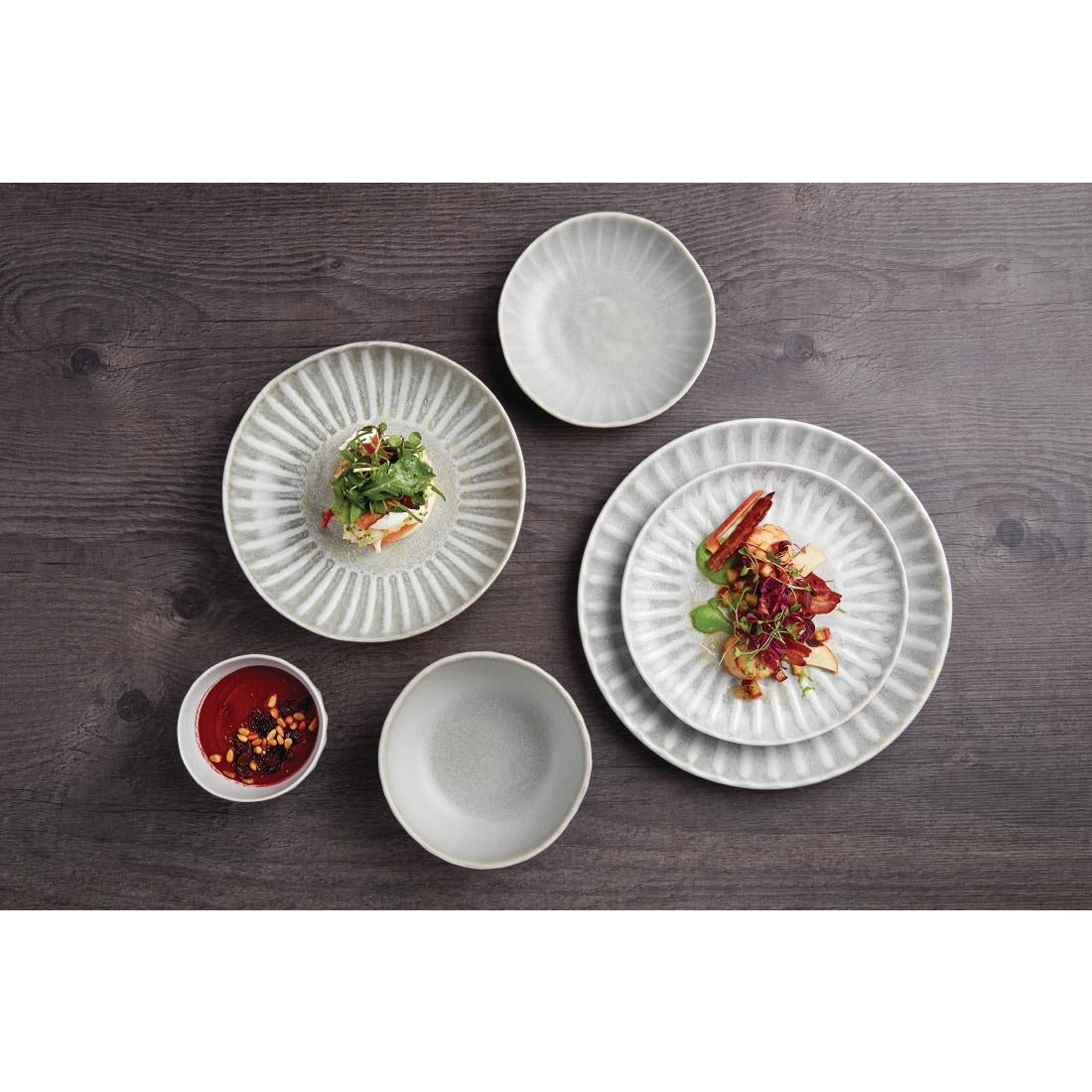 Olympia Corallite Plates Concrete Grey 205mm (Pack of 6) - FB955 Plates Olympia