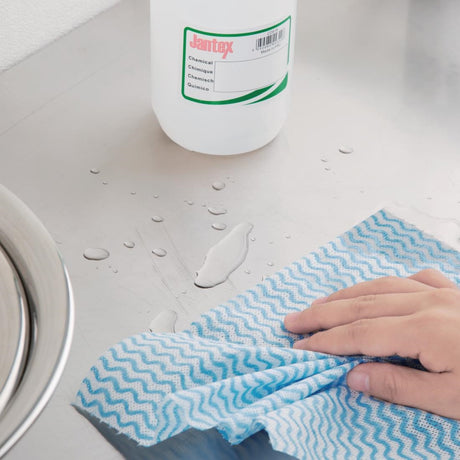 Nisbets Essentials Non-Woven Cloth Blue (Roll of 300 Sheets) - FB968  Nisbets Essentials   