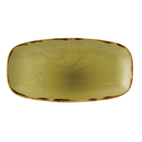 Dudson Harvest Oblong Chefs Plates Green 298 x 153mm (Pack of 12) - FC046 Plates Churchill