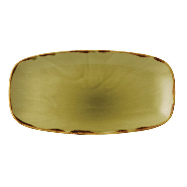 Dudson Harvest Oblong Chefs Plates Green 298 x 153mm (Pack of 12) - FC046 Plates Churchill