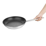 Vogue Stainless Steel Non-Stick Teflon Platinum Plus Frying Pan 28cm - FC097  Vogue   
