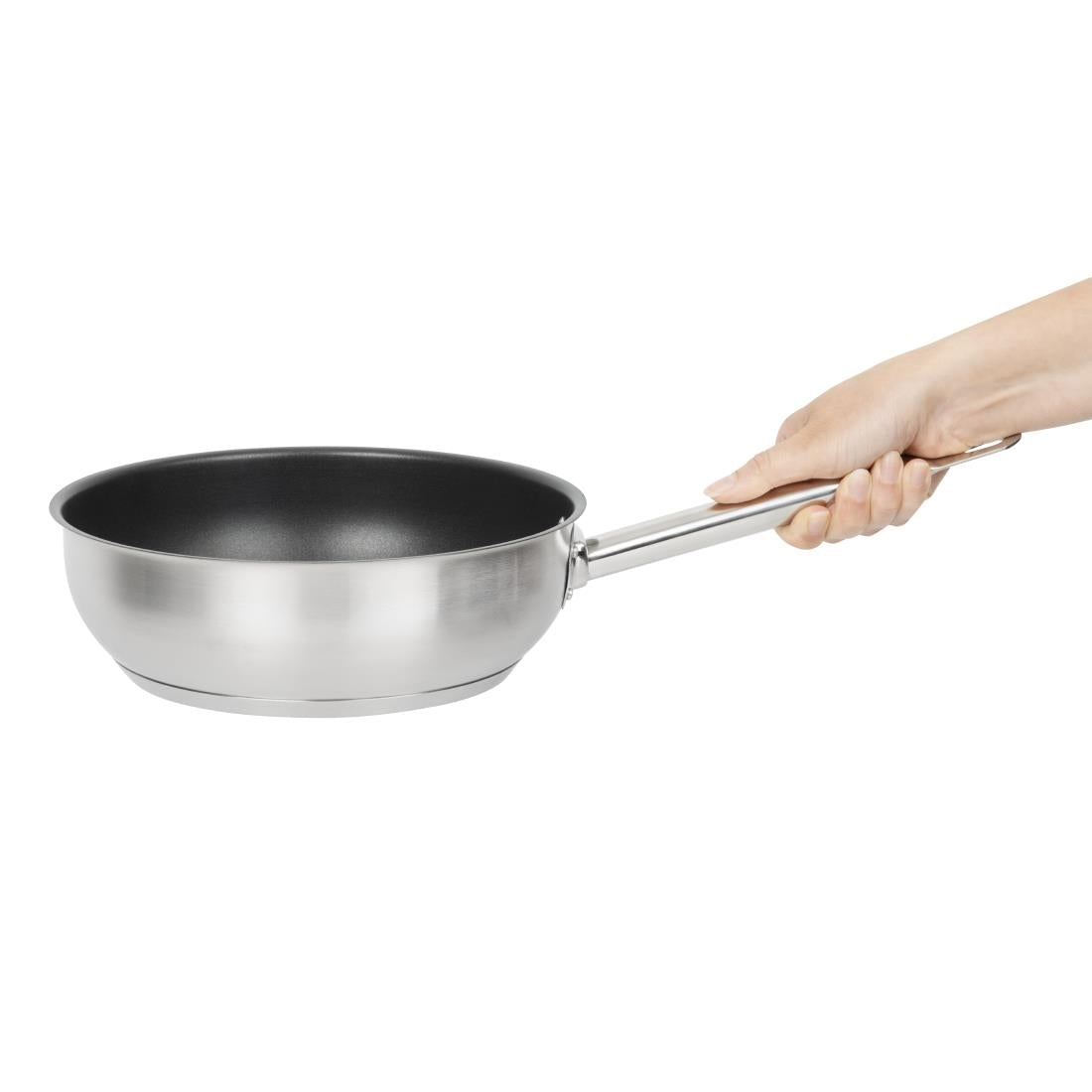 Vogue Stainless Steel Non-Stick Teflon Platinum Plus Sauté Pan 24cm - FC099  Vogue   