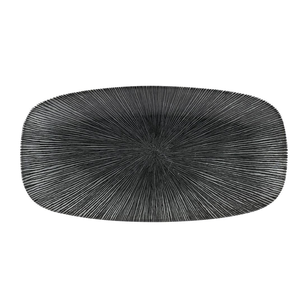 Churchill Studio Prints Agano Oblong Chefs Plates Black 355 x 189mm (Pack of 6) - FC106 Plates Churchill