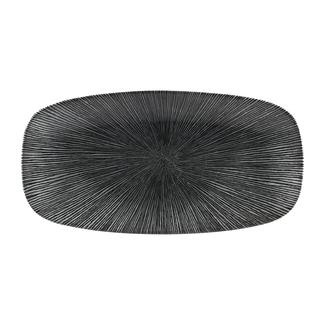 Churchill Studio Prints Agano Oblong Chefs Plates Black 355 x 189mm (Pack of 6) - FC106 Plates Churchill