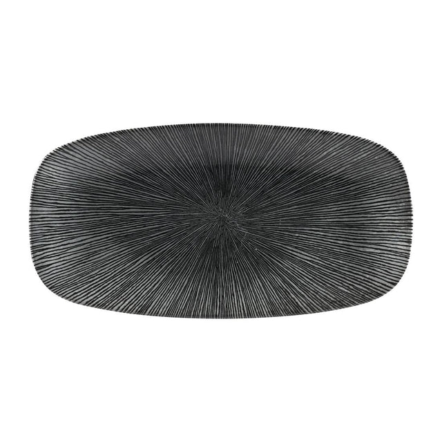 Churchill Studio Prints Agano Oblong Chefs Plates Black 355 x 189mm (Pack of 6) - FC106 Plates Churchill