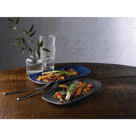 Churchill Studio Prints Agano Oblong Chefs Plates Black 355 x 189mm (Pack of 6) - FC106 Plates Churchill