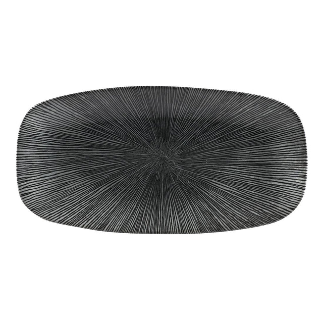 Churchill Studio Prints Agano Oblong Chefs Plates Black 298 x 153mm (Pack of 12) - FC107 Plates Churchill