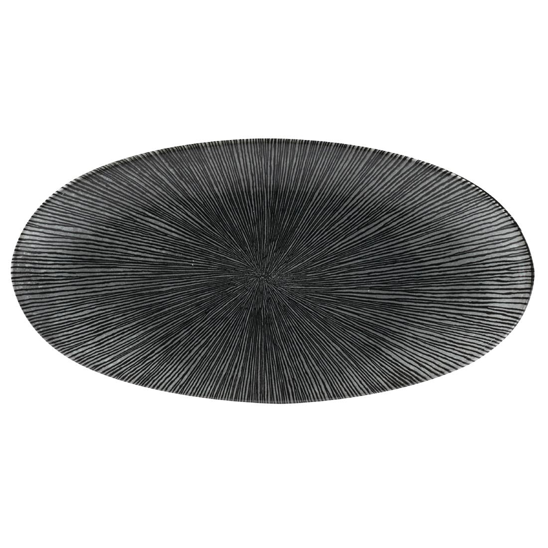 Churchill Studio Prints Agano Oval Chefs Plates Black 347 x 173mm (Pack of 6) - FC108 Plates Churchill