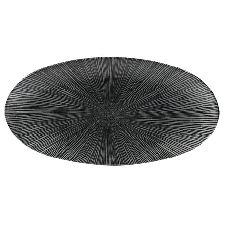 Churchill Studio Prints Agano Oval Chefs Plates Black 347 x 173mm (Pack of 6) - FC108 Plates Churchill
