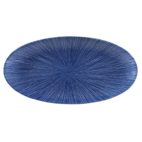 Churchill Studio Prints Agano Oval Chefs Plates Blue 347 x 173mm (Pack of 6) - FC112 Plates Churchill