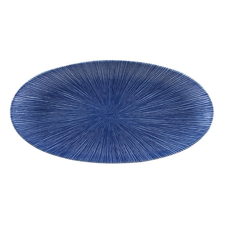 Churchill Studio Prints Agano Oval Chefs Plates Blue 299 x 150mm (Pack of 12) - FC113 Plates Churchill