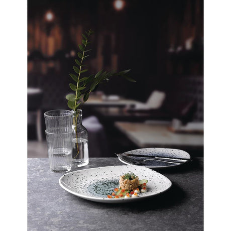 Churchill Studio Prints Mineral Blue Centre Organic Round Plates 286mm (Pack of 12) - FC125 Plates Churchill