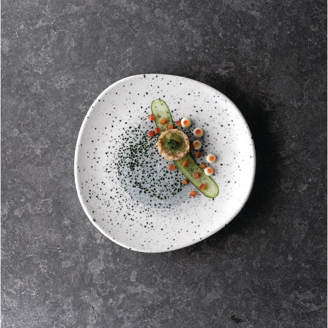 Churchill Studio Prints Mineral Blue Centre Organic Round Plates 210mm (Pack of 12) - FC127 Plates Churchill